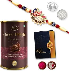 Effete Rakhi Combo for Brother with Chocolate Delight(96-GM)Rakhi Gift ...