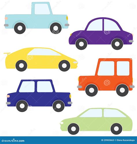 Set Of Vector Cartoon Cars Stock Photos - Image: 29903663