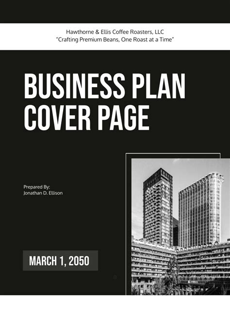 Business Plan Cover Page 的图像结果