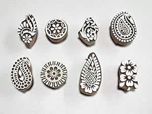 Taj Handicraft Handcraved Wooden Craft Fabric Blocks Printing Stamps ...