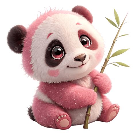 3d Cute Pink Panda, Panda, Pink, 3d PNG Transparent Image and Clipart ...