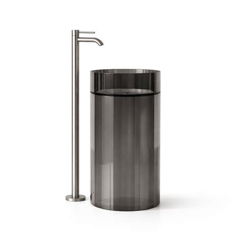 Transparent resin column freestanding basin – ZINARCH INDIA
