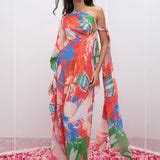 Cotton Lurex Printed One Shoulder Kaftan for women by Mandira Wirk ...