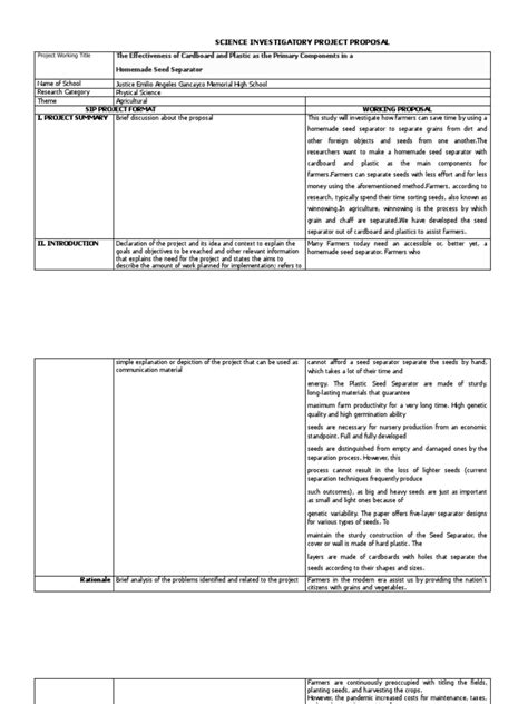 Image result for Science Proposal Example