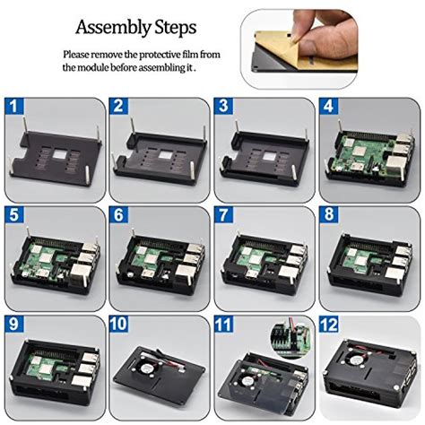 REXQualis Raspberry Pi 3 B+ (B Plus) Case with Fan, 2 Pcs Heatsinks, 2 ...