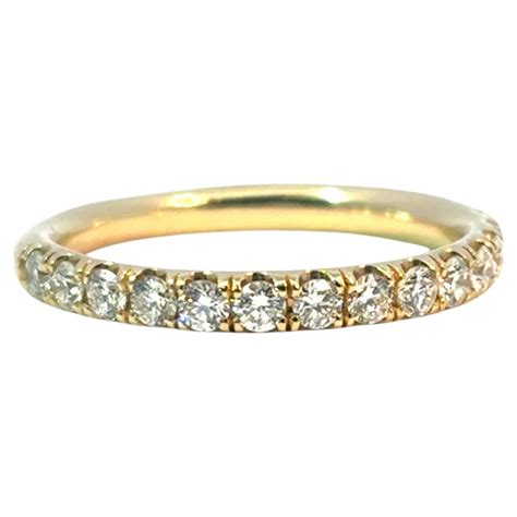 14K Yellow Gold Contoured Wedding Band With Diamonds For Sale at 1stDibs