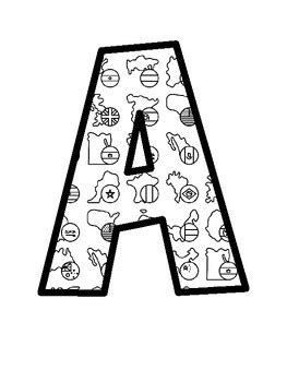 Country Maps And Flags Bulletin Board Letters, Country Maps And Flags ...