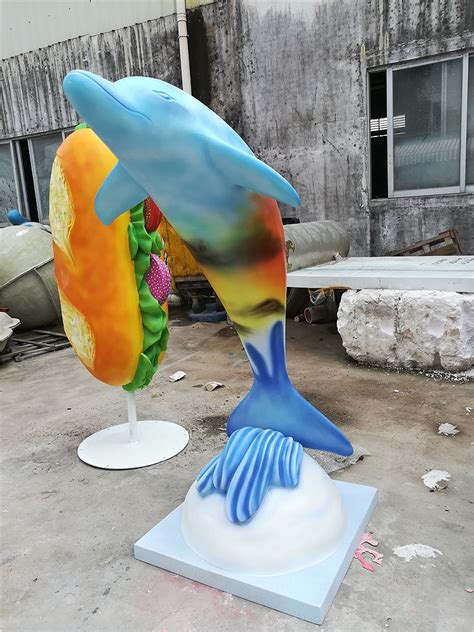 户外景区景观摆件定制玻璃钢海豚雕塑仿真海洋生物摆件_满天下艺术雕塑-站酷ZCOOL