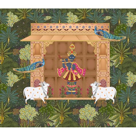 Shrinathji's Garden: Pichwai Inspired Wallpaper | Life n Colors