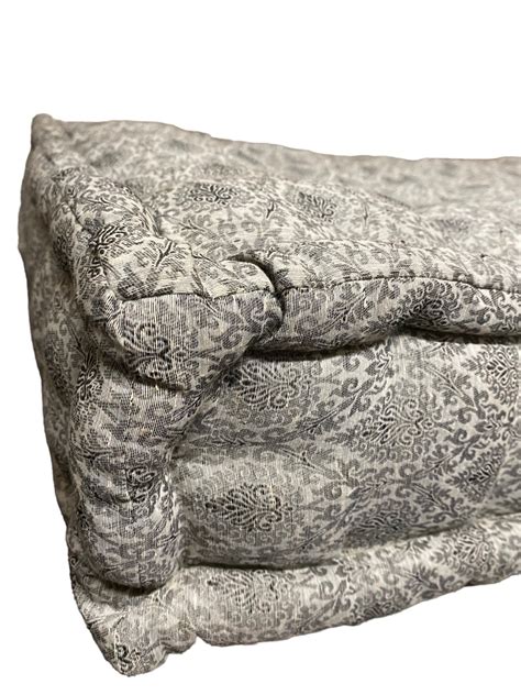 Gray brocade fabric floor sitting cushion, Floor cushion, Tufted floor ...