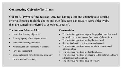 Image result for Example of an Objective Test