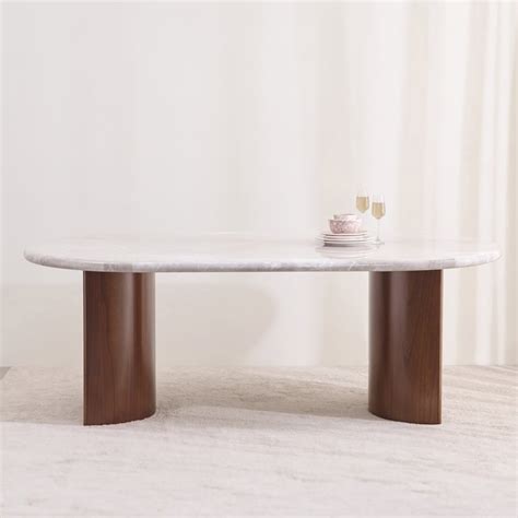 Buy Pristyn Marble Top 6-Seater Dining Table - Brown from Home Centre ...