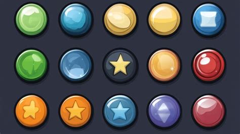 A set of buttons with a star on the top and the bottom one showing a ...