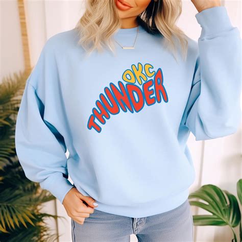 Groovy OKC Thunder Sweatshirt for Her, Retro Oklahoma City Basketball ...