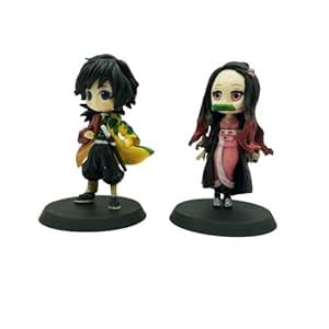 Buy KENMA Demon Slayer GIYU TOMIOKA & NEZUKO Chibi Action Figure Set of ...