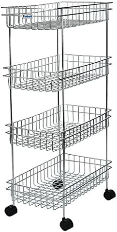 Privesh Four Layer Kitchen Trolly Multipurpose Stainless Steel Portable ...