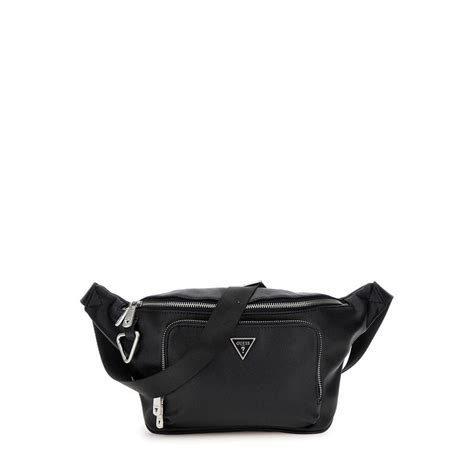 Buy Guess Men Black Solid PU Belt Bag Online