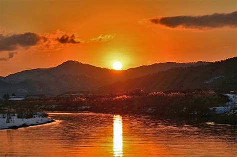 与謝野湖の夕景 | ぶら丹後 花鳥風月