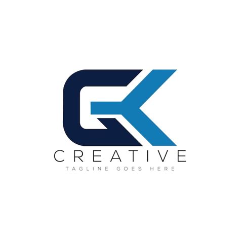 Modernes, minimalistisches gk-Logo-Design-Vorlage, Vektorgrafik ...