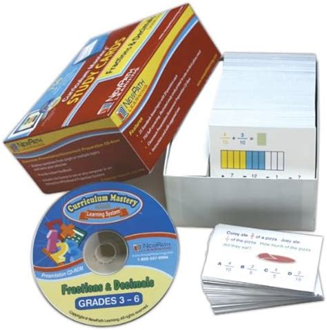 NewPath Learning Fractions and Decimals Study Card, Grade 3-6 : Amazon ...
