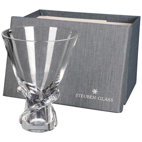 Mid-Century Modern Steuben Glass Works Signed Crystal Twist Vase with ...