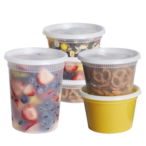 48 Sets Combo Plastic Deli Containers with Airtight Lids - 8oz, 16oz ...