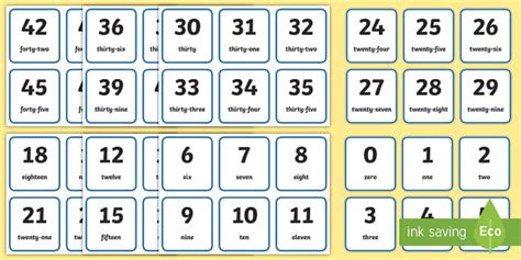 Word and Number 0 to 100 Flashcards- Primary Resources