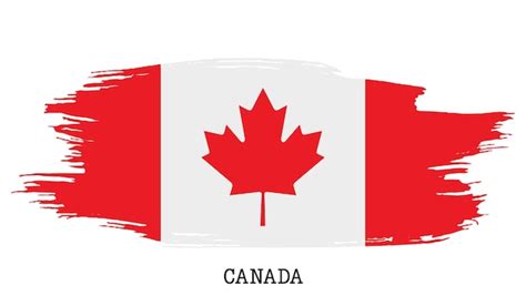 Trait de peinture grunge vecteur drapeau Canada | Vecteur Premium