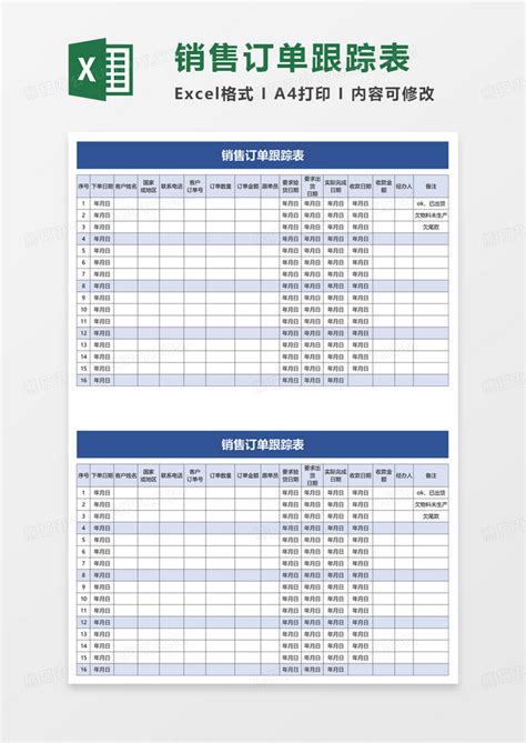 销售订单跟踪表Excel模板下载_熊猫办公