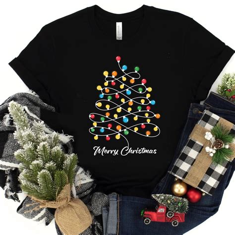 Christmas Lightsshirt, Merry Christmas Shirt, Colorful Lights Shirt ...