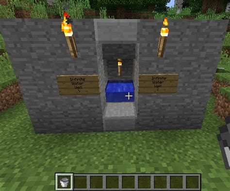 Minecraft Infinite Water Source 的图像结果