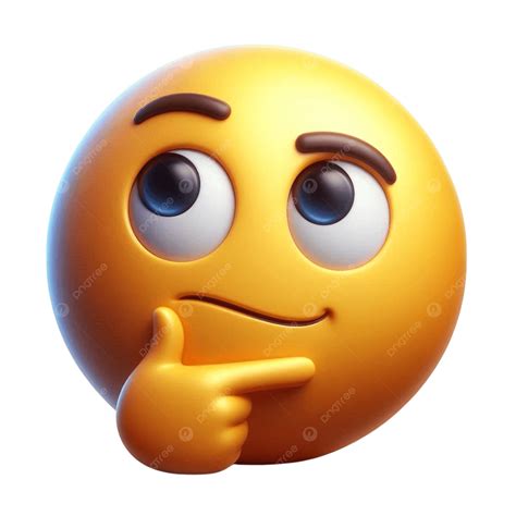 Thinking Emoji With Pensive Expression Representing Deep, Emoji, Emoticon, Facial PNG ...