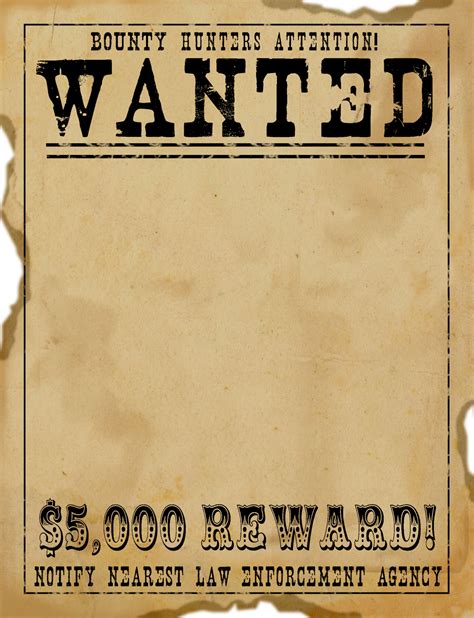 Blank Wanted Poster Template