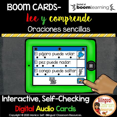 BOOM Cards Read and comprehend in Spanish-Lee y comprende oraciones ...