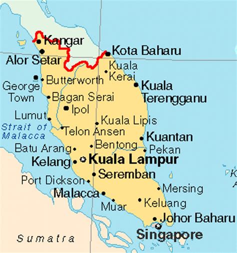 malaysia bagian barat terletak di