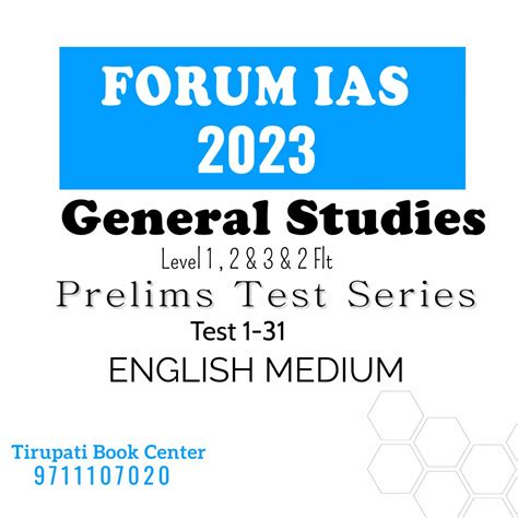 Buy Forum IAS Level 1,2& 3 & 2 flt General Studies Prelims Test Series ...
