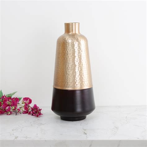 Buy Adrian Dual-Tone Metal Hammered Vase - 36 cm H x 16 cm diameter ...