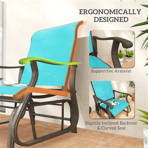 Outsunny Outdoor Swing Glider Chair Patio Mesh Rocking Chair with Steel ...