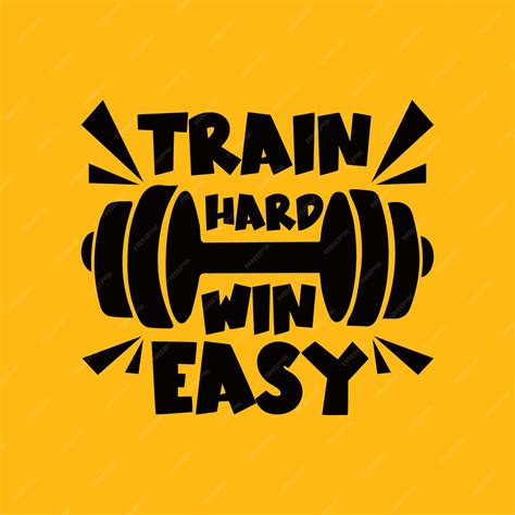 Premium Vector | Train hard win easy workout and fitness gym motivation ...