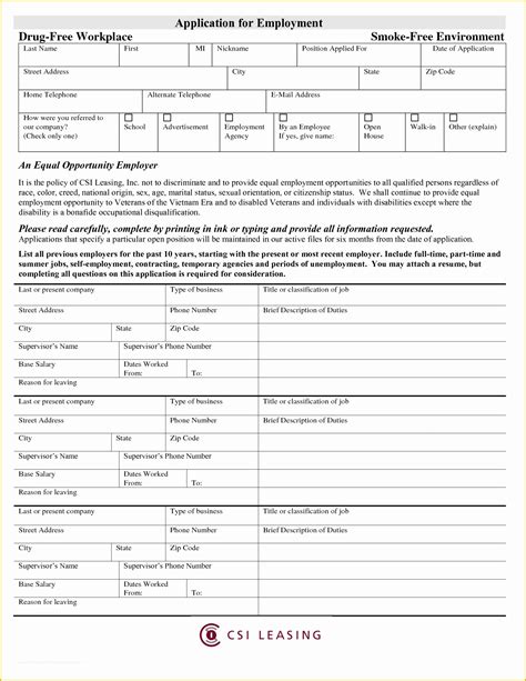 Free Spanish Job Application Template Of Printable Job Application In ...