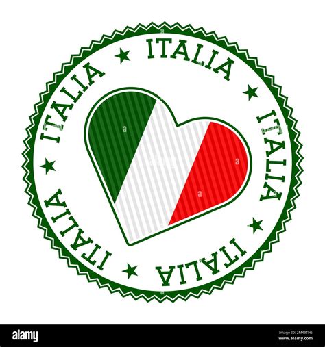 Italy heart badge. Vector logo of Italy with the name of the country in ...