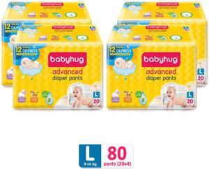 babyhug advanced Pant Style Diapers Large - 20 Pieces - (Pack of 4) - L ...