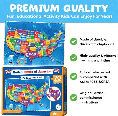 United States Puzzles for Kids Ages 4-6 - Educational Toys for Boys ...