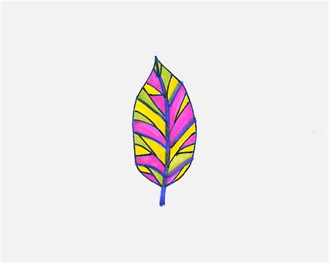 1～6年级孩子简单的画画过程 漂亮彩色简笔画树叶的画法💛巧艺网
