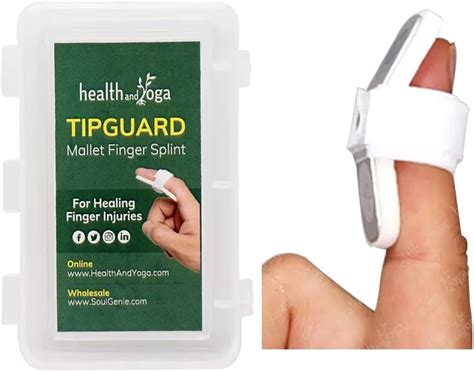 Buy HEALTHANDYOGA® TipGuard Mallet Finger Splint (Free Size, White ...