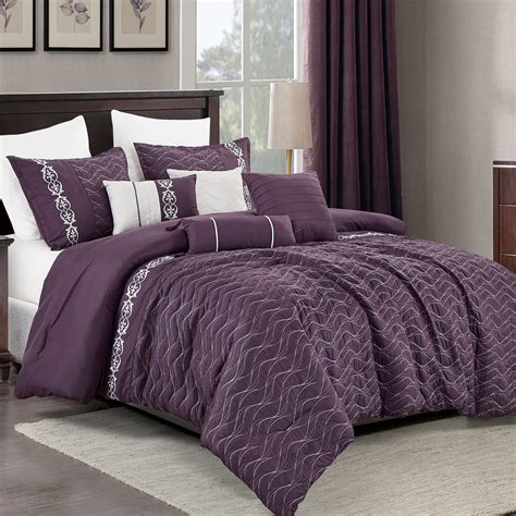 Purple Comforter Set, California King Size Luxury 7pc Comforter Set ...