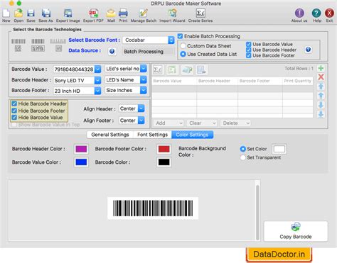 Screenshots of Barcode Label Maker for Mac to create price stickers