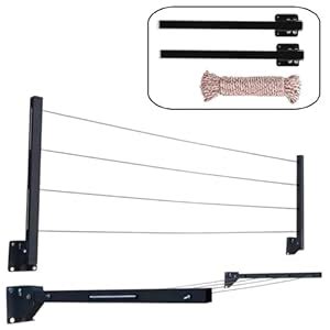 Viulvuk Heavy Metal Cloth Drying Stand with 40 Feet Rope & Fasteners ...