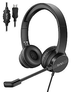 EKSA H12E Headphones with Microphone, Wired Environmental Noise ...