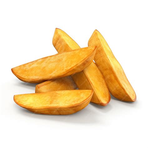 Premium Photo | Crispy potato wedges isolated on white background